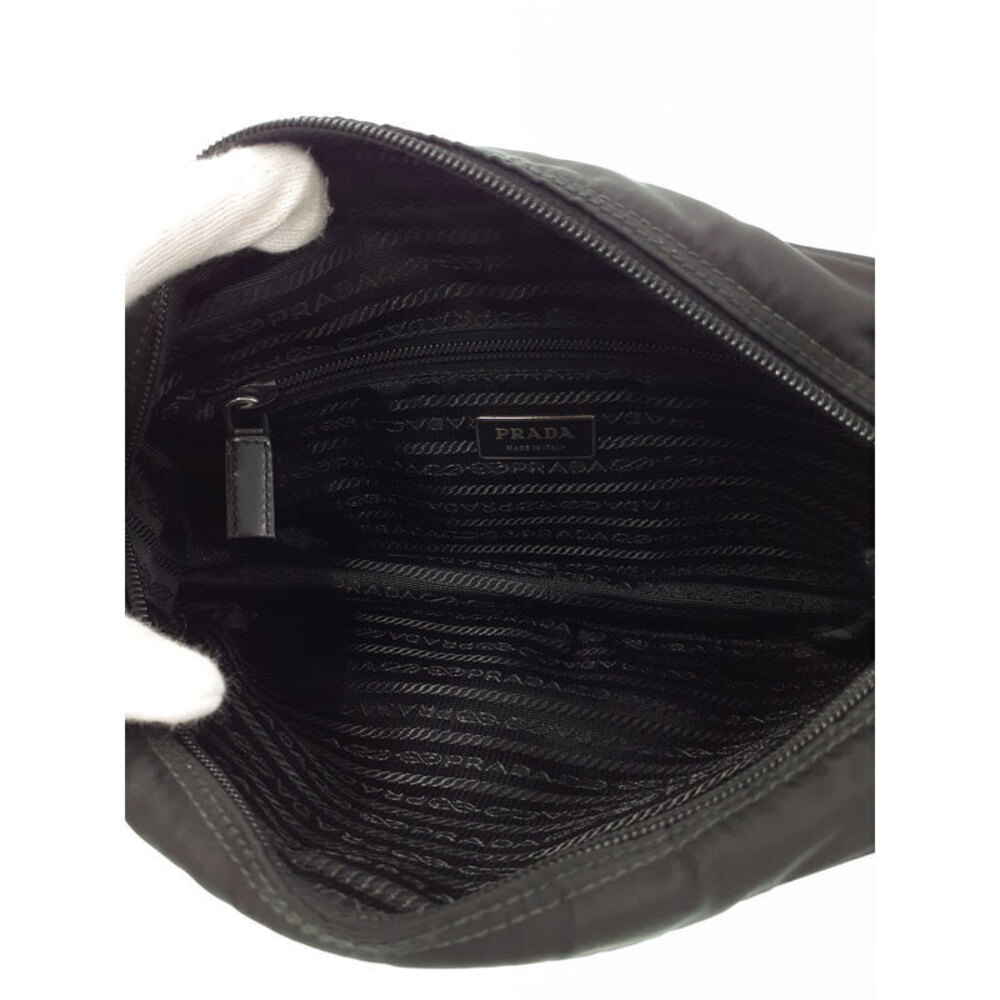 Prada ReNylon Saffiano leather shoulder bag black - Picture 3 of 9